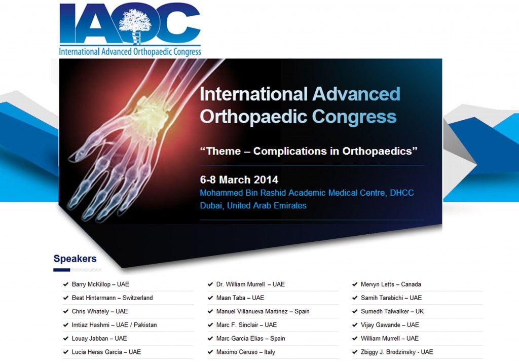IAOC March 6-8 2014 complications in orthopaedics